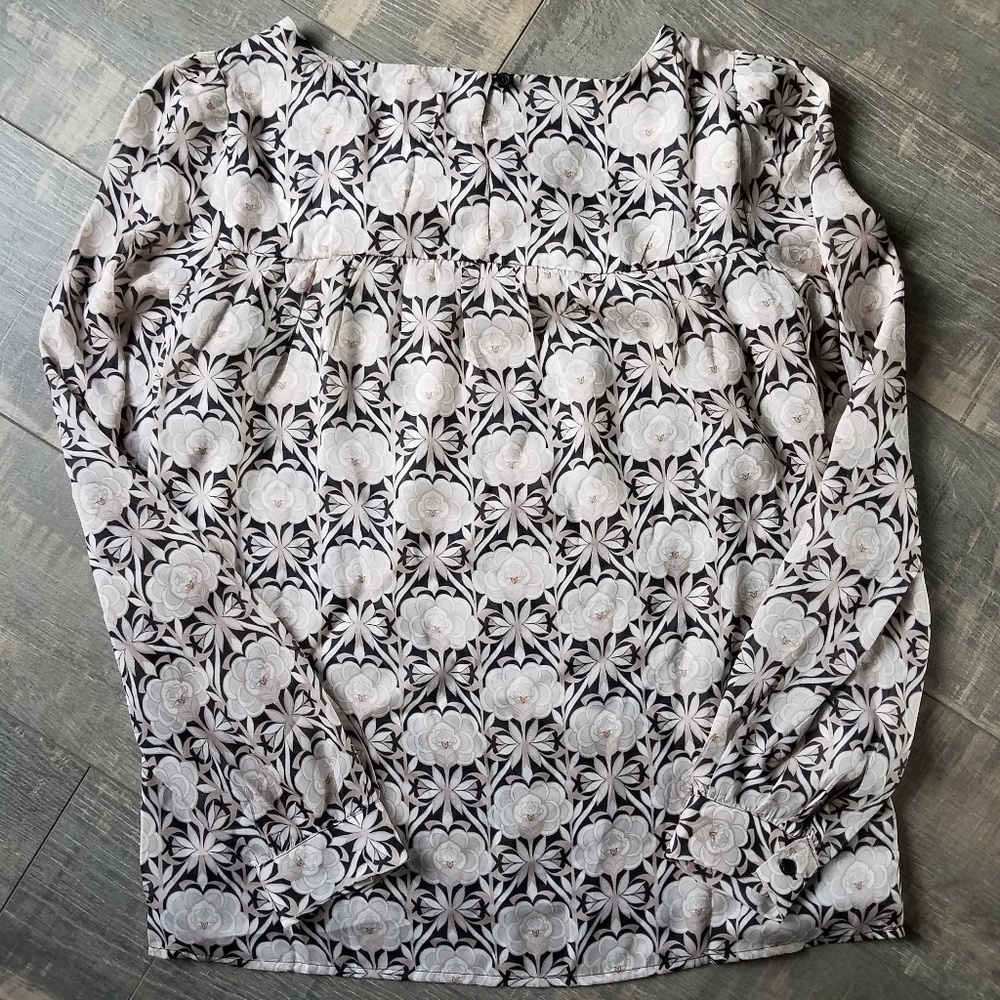 ☀️3/$25 Loft Pink Brown Print Career Blouse B7 - Picture 2 of 8